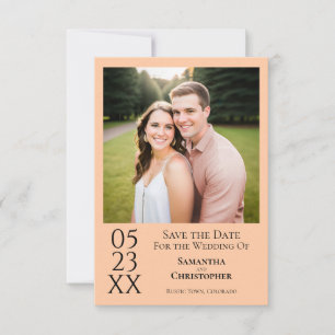 Einfache moderne minimalistische Foto-Hochzeit Save The Date