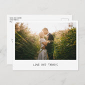 Einfache moderne Minimalistische Foto Hochzeit Vie Postkarte (Vorne/Hinten)