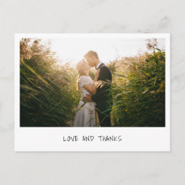 Einfache moderne Minimalistische Foto Hochzeit Vie Postkarte