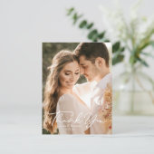 Einfache moderne Minimalistische Foto Hochzeit Vie Postkarte (Stehend Vorderseite)