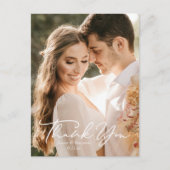 Einfache moderne Minimalistische Foto Hochzeit Vie Postkarte (Vorderseite)