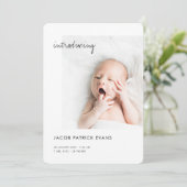 Einfache moderne Minimalistische Foto-Jungen oder Ankündigung (Stehend Vorderseite)