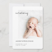 Einfache moderne Minimalistische Foto-Jungen oder Ankündigung (Vorderseite)