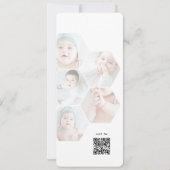 Einfache moderne Minimalistische Fotocollage Taufe Einladung (Rückseite)