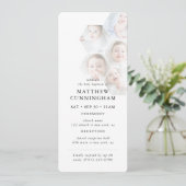 Einfache moderne Minimalistische Fotocollage Taufe Einladung (Stehend Vorderseite)