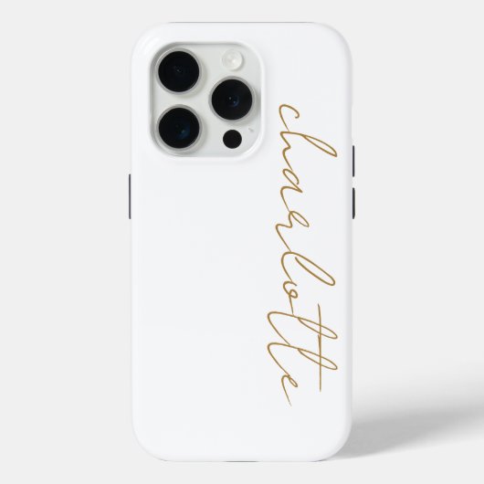 Einfache, moderne Minimalistische Goldschrift Case-Mate iPhone Hülle (Rückseite)