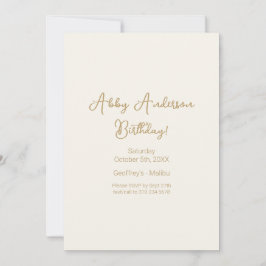 Einfache, moderne Minimalistische Goldschrift | Gr Einladung