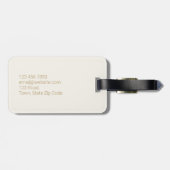 Einfache, moderne Minimalistische Goldschrift | Gr Gepäckanhänger (Rückseite horizontal)