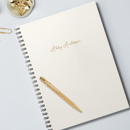 Einfache, moderne Minimalistische Goldschrift | Gr Notizblock