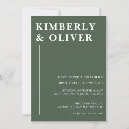 Einfache moderne Minimalistische Grüne Hochzeit Einladung