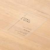 Einfache moderne, Minimalistische Hochzeit Acryleinladungen (Ablage )