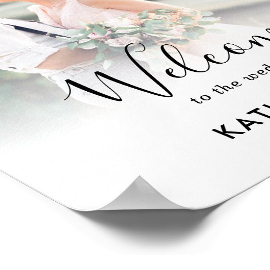 Einfache moderne Minimalistische Hochzeit Begrüßun Poster (Ecke)