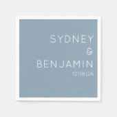 Einfache moderne Minimalistische Hochzeit Dusty Bl Serviette (Vorderseite)