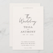 Einfache moderne Minimalistische Hochzeit Einladung (Vorne/Hinten)