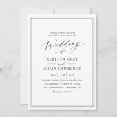 Einfache moderne Minimalistische Hochzeit Einladung (Vorderseite)