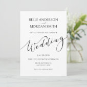 Einfache, moderne, minimalistische Hochzeit Einladung (Stehend Vorderseite)