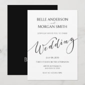 Einfache, moderne, minimalistische Hochzeit Einladung (Vorne/Hinten)