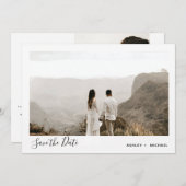 Einfache moderne Minimalistische Hochzeit mit 2 Fo Save The Date (Vorne/Hinten)