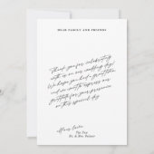 Einfache moderne Minimalistische Hochzeit mit 3 Fo Dankeskarte (Rückseite)