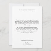 Einfache moderne Minimalistische Hochzeit mit 3 Fo Dankeskarte (Rückseite)