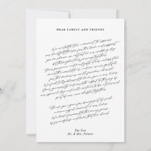 Einfache moderne Minimalistische Hochzeit mit 3 Fo Dankeskarte