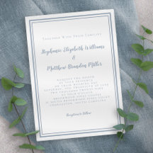 Einfache moderne Minimalistische Hochzeit mit blau