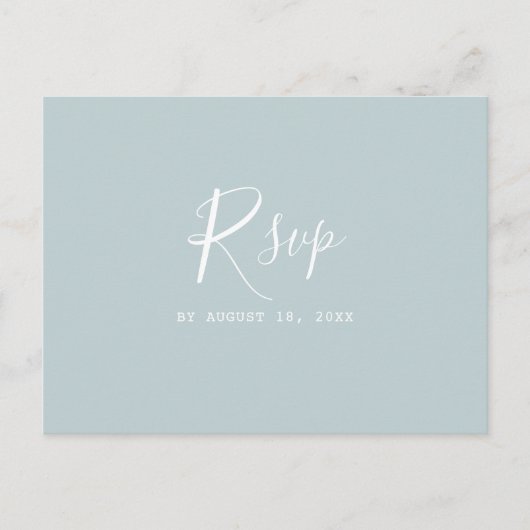 Einfache moderne Minimalistische Hochzeit RSVP Postkarte (Vorderseite)