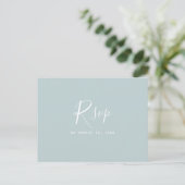 Einfache moderne Minimalistische Hochzeit RSVP Postkarte (Stehend Vorderseite)