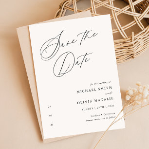 Einfache moderne Minimalistische Hochzeit Save The Date