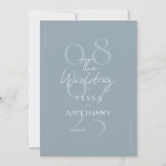 Einfache moderne Minimalistische Hochzeit Save The Date (Vorderseite)