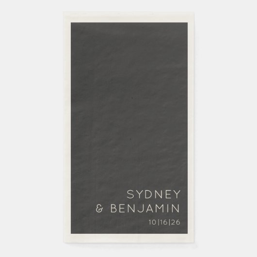 Einfache moderne Minimalistische Hochzeit Serviette (Vorderseite)