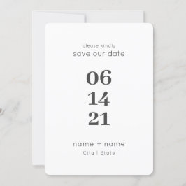 Einfache moderne Minimalistische Hochzeiten Große Save The Date