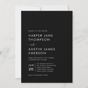 Einfache moderne minimalistische Hochzeitseinladun Einladung