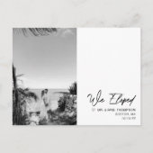 Einfache moderne Minimalistische Hochzeitsfeier Ankündigungspostkarte (Vorderseite)