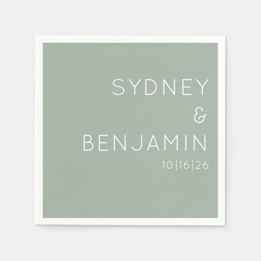 Einfache, moderne, Minimalistische Hochzeitsfestun Serviette (Vorderseite)