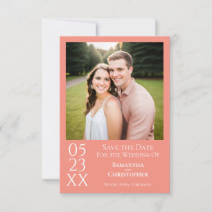 Einfache moderne minimalistische Hochzeitsfotos in Save The Date