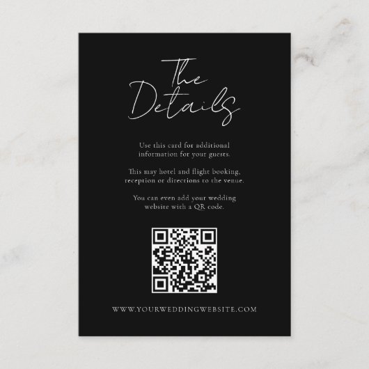 Einfache, moderne Minimalistische Hochzeitsgäste D Begleitkarte (Vorderseite)