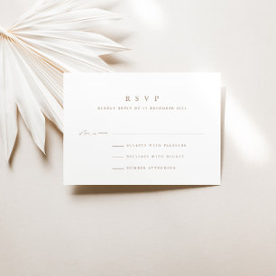 Einfache moderne Minimalistische Hochzeitskarte RSVP Karte
