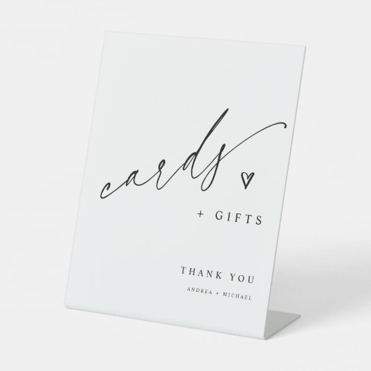 Einfache moderne Minimalistische Hochzeitskarten u Sockelschild (Vorderseite)