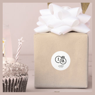 Einfache moderne Minimalistische Hochzeitsklassik Runder Aufkleber