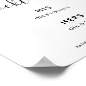 Einfache moderne Minimalistische Hochzeitssignatur Poster (Ecke)