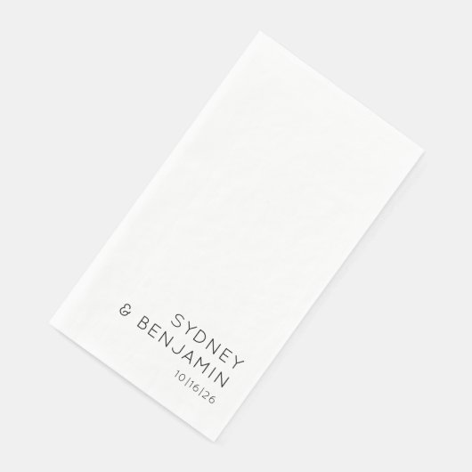 Einfache, moderne Minimalistische Hochzeitswein Serviette (Ecke)