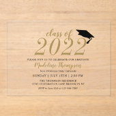 Einfache moderne Minimalistische Klasse von Abschl Acryleinladungen (Vorderseite)