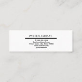 einfache, moderne minimalistische klassische Profe Telefonnummerkarte (Rückseite)