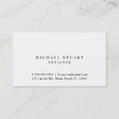 Einfache moderne Minimalistische kundenspezifische Visitenkarte (Rückseite)