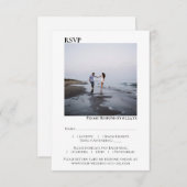 Einfache moderne Minimalistische Künstlerische Fot RSVP Karte (Vorne/Hinten)