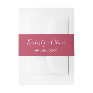 Einfache moderne Minimalistische Magenta-Hochzeit Einladungsbanderole
