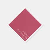 Einfache moderne Minimalistische Magenta-Hochzeit Serviette (Ecke)