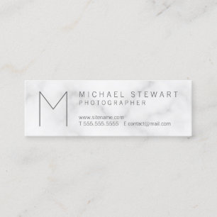 Einfache, moderne, Minimalistische Marmormonogramm Mini Visitenkarte