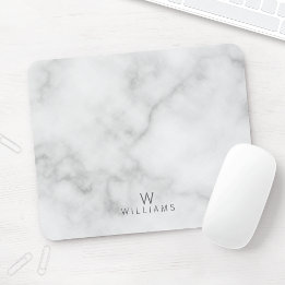 Einfache, moderne, Minimalistische Marmormonogramm Mousepad